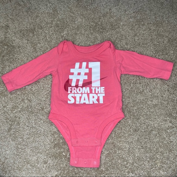 Nike Pink Long Sleeve Bodysuit 3M - Picture 1 of 4